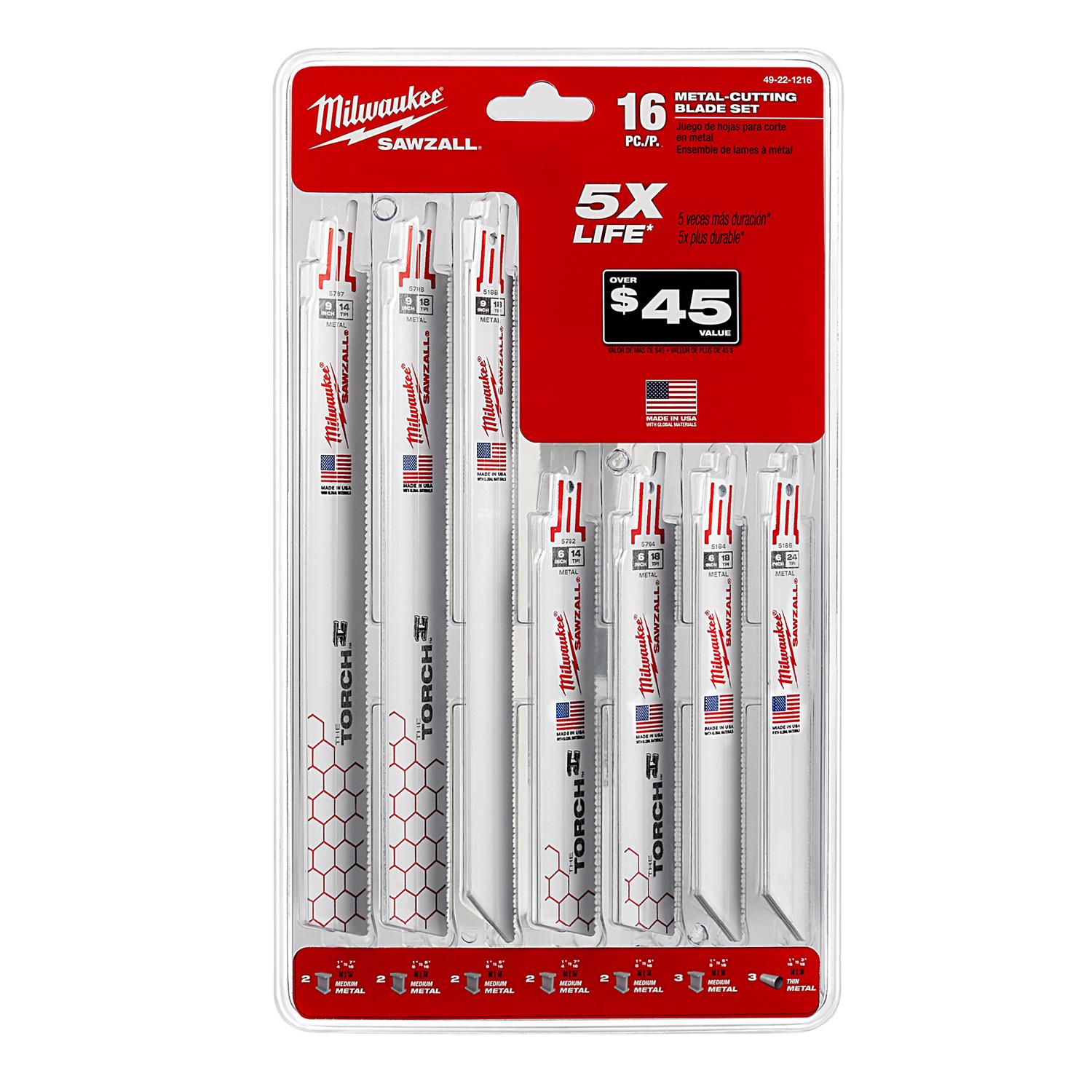 Milwaukee Bi-Metal Reciprocating Saw Blade Set 16 pc - Mycitystee