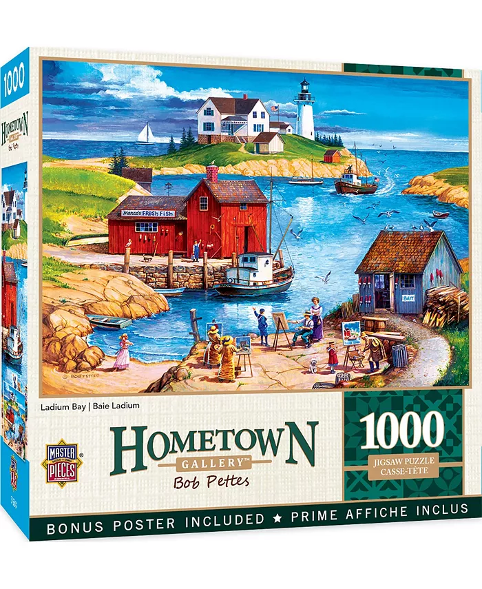 MasterPieces Puzzles Hometown Gallery - Ladium Bay 1000 Piece Adult jigsaw Puzzle - Mycitystee