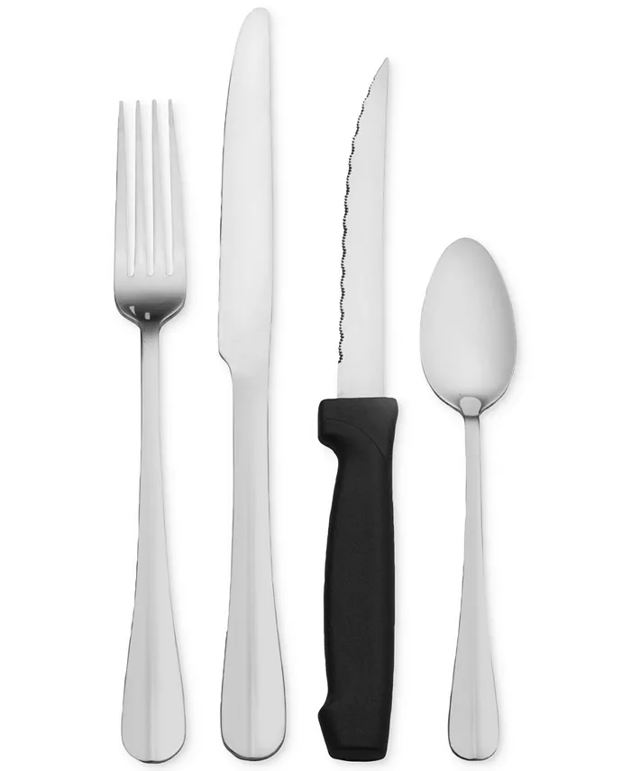 Pfaltzgraff Simplicity 16-Pc. Flatware with Steak Knives Set， Service for 4 - Mycitystee