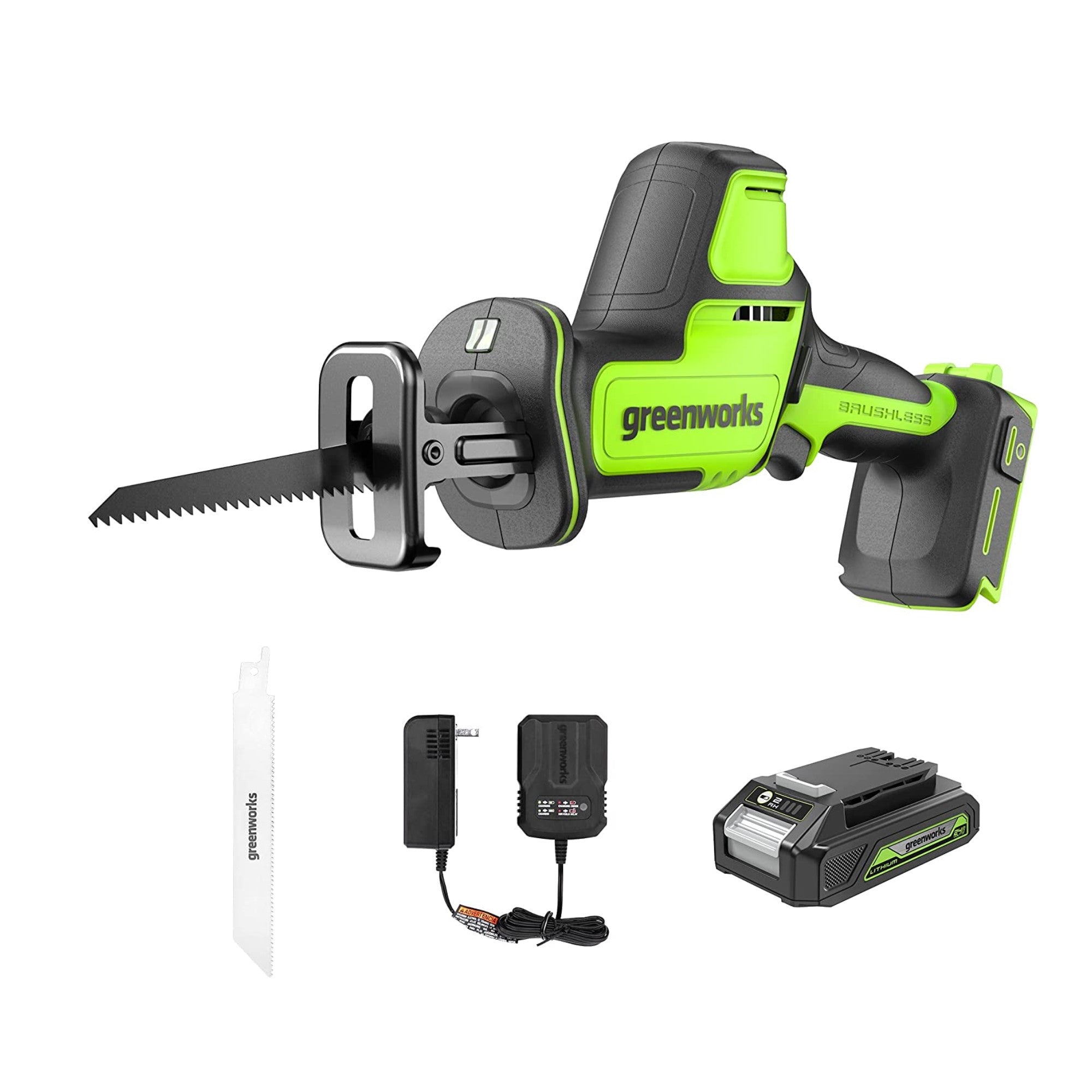 24V Cordless Battery Compact Reciprocating Saw w/ 2.0Ah Battery  Char - Mycitystee