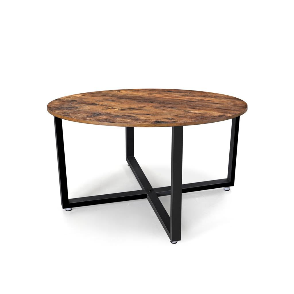 VASAGLE Industrial Round Coffee Table with Metal Frame - Mycitystee