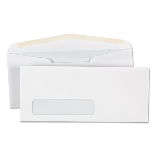 Universal Open-Side Business Envelope， 1 Window， #10， Commercial Flap， Gummed Closure， 4.13 x 9.5， White， 500/Box (35211) - Mycitystee