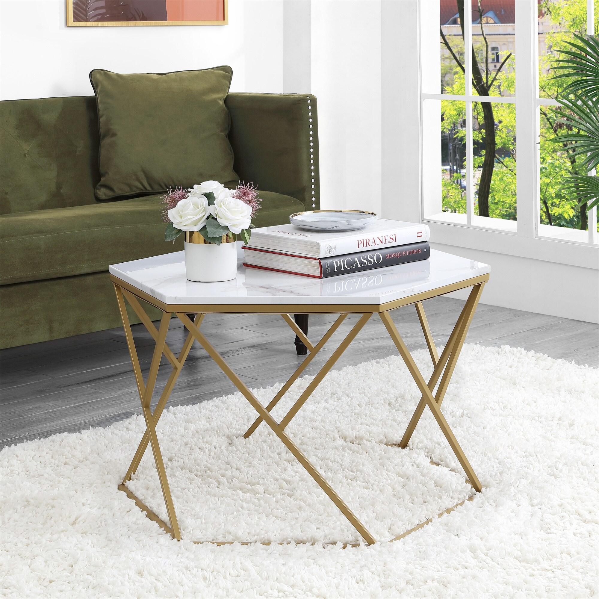 Ledel Modern Hexagon Coffee Table - Mycitystee