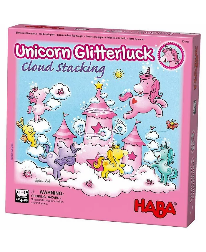Haba Unicorn Glitterluck Cloud Stacking Game - Mycitystee