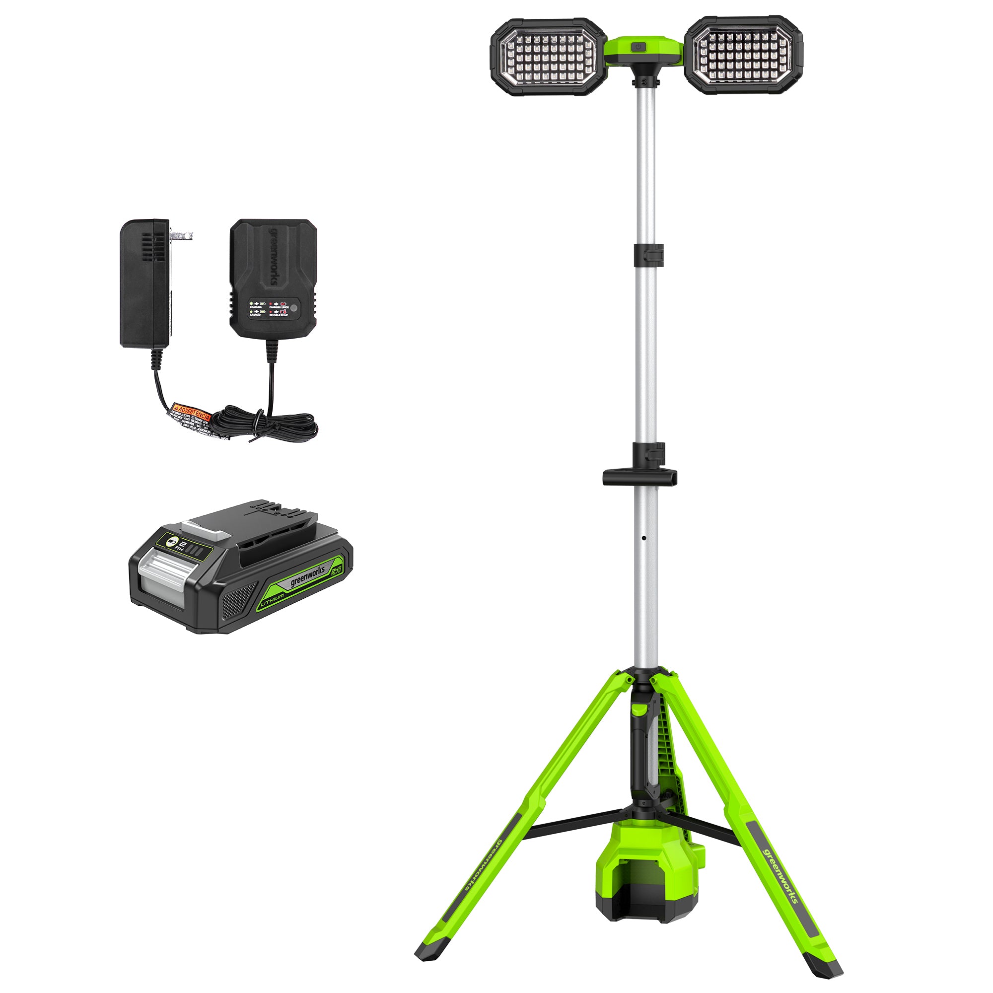 24V Cordless Battery Standing Light Kit w/ 2.0Ah Battery  Charger - Mycitystee