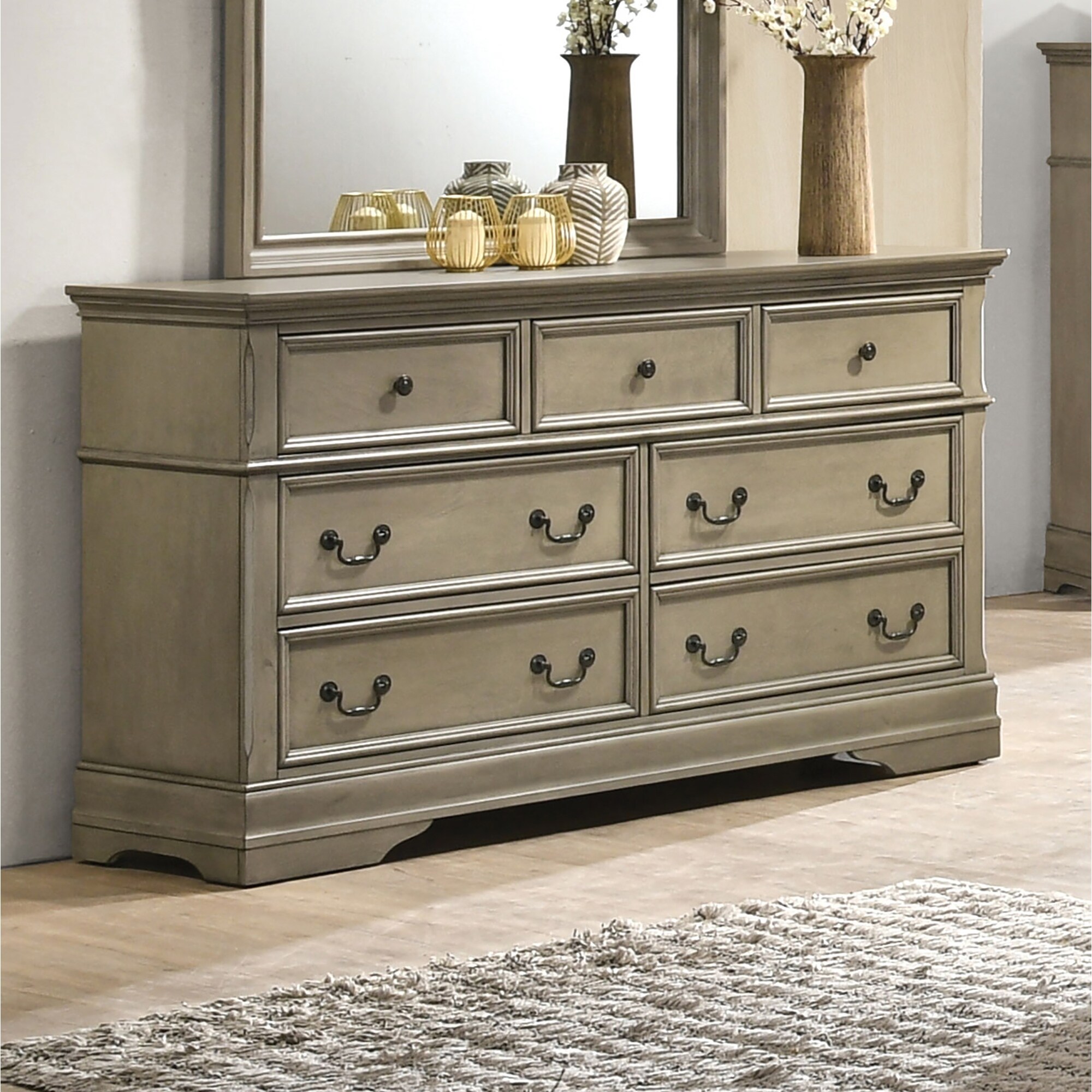 Furniture of America Aalia Transitional Warm Grey 7-drawer Dresser - - 35568681 - Mycitystee