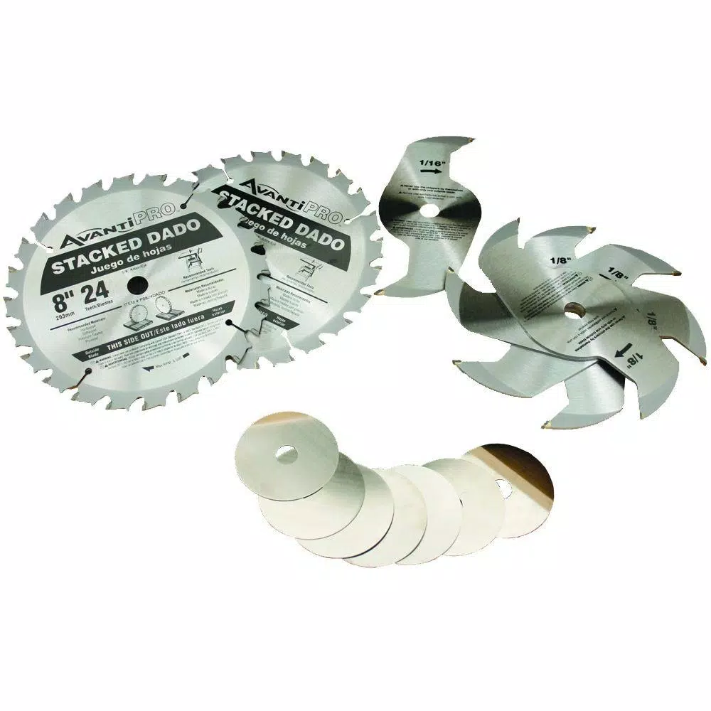 Avanti Pro 8 in. x 24-Teeth Stacked Dado Saw Blade Set and#8211; XDC Depot - Mycitystee