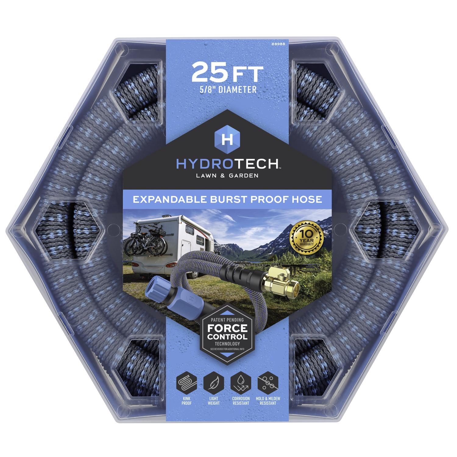 Hydrotech 5/8 in. D X 25 ft. L Medium Duty Expandable Lightweight Garden Hose - Mycitystee