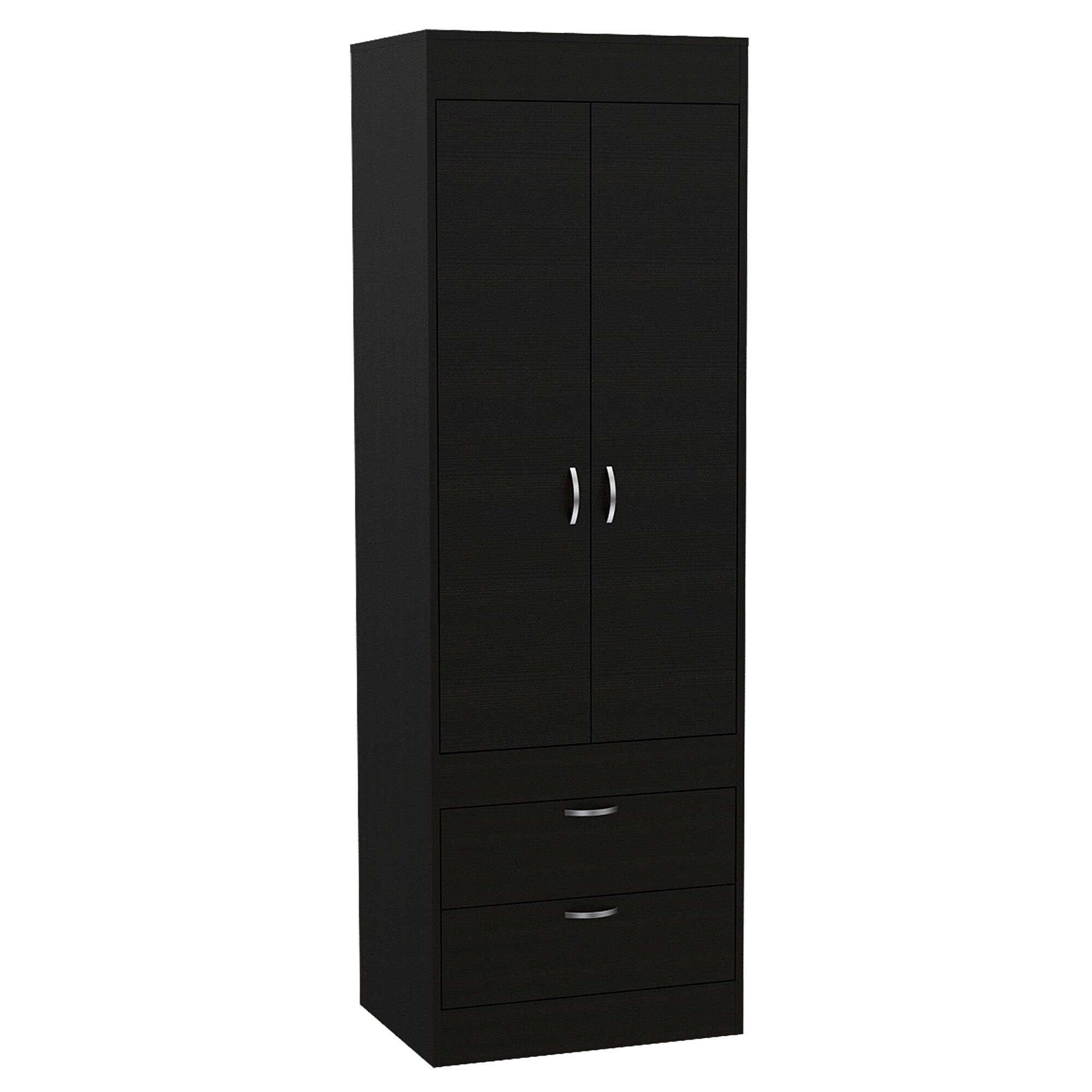 TUHOME Lisboa Armoire with Double Doors， 2 Drawers， and Hanging Rod - - 29860363 - Mycitystee
