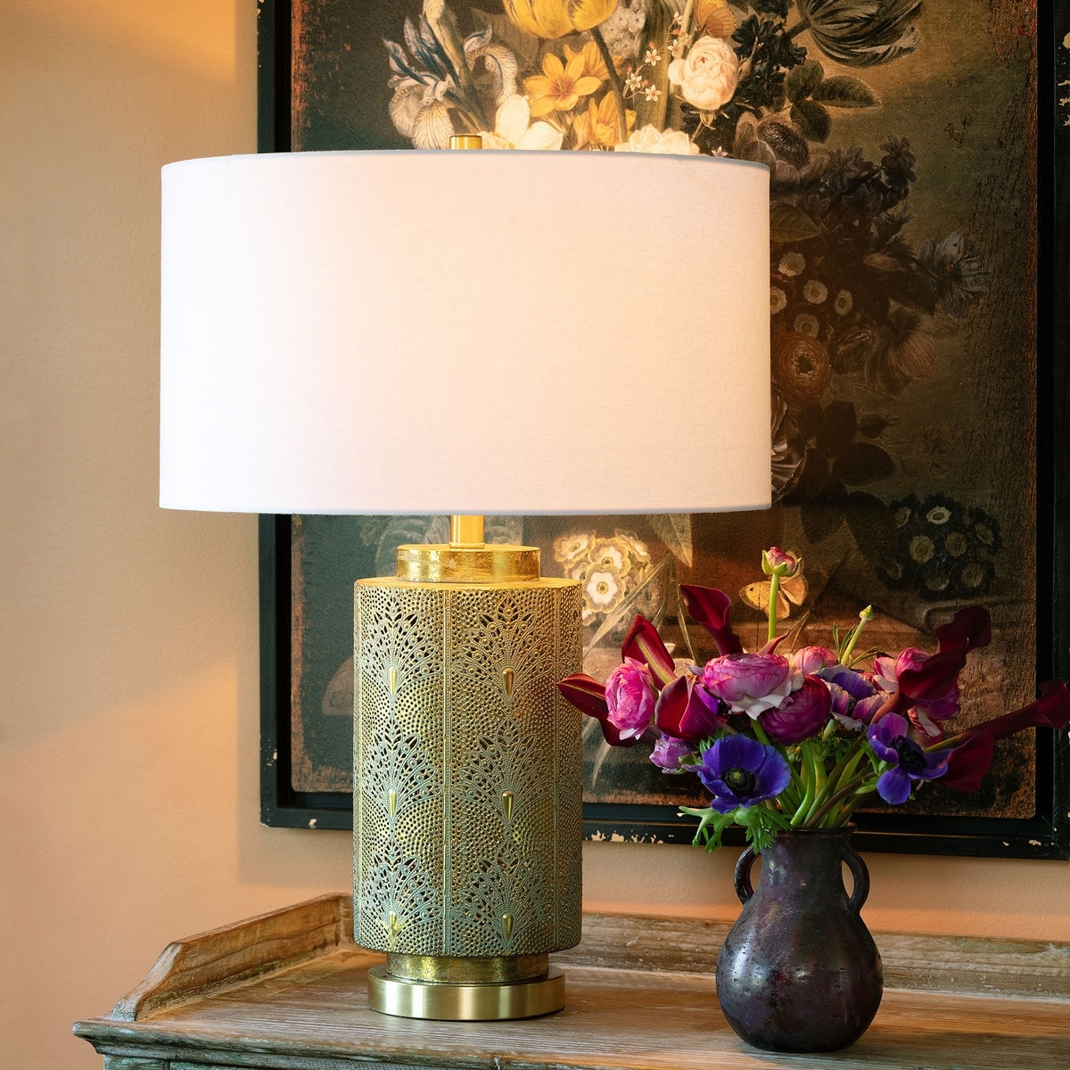 Adele Pierced Metal Lamp - 18