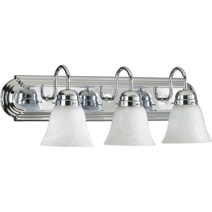Chrome and Faux Alabaster 3-light Vanity Lighting - Mycitystee