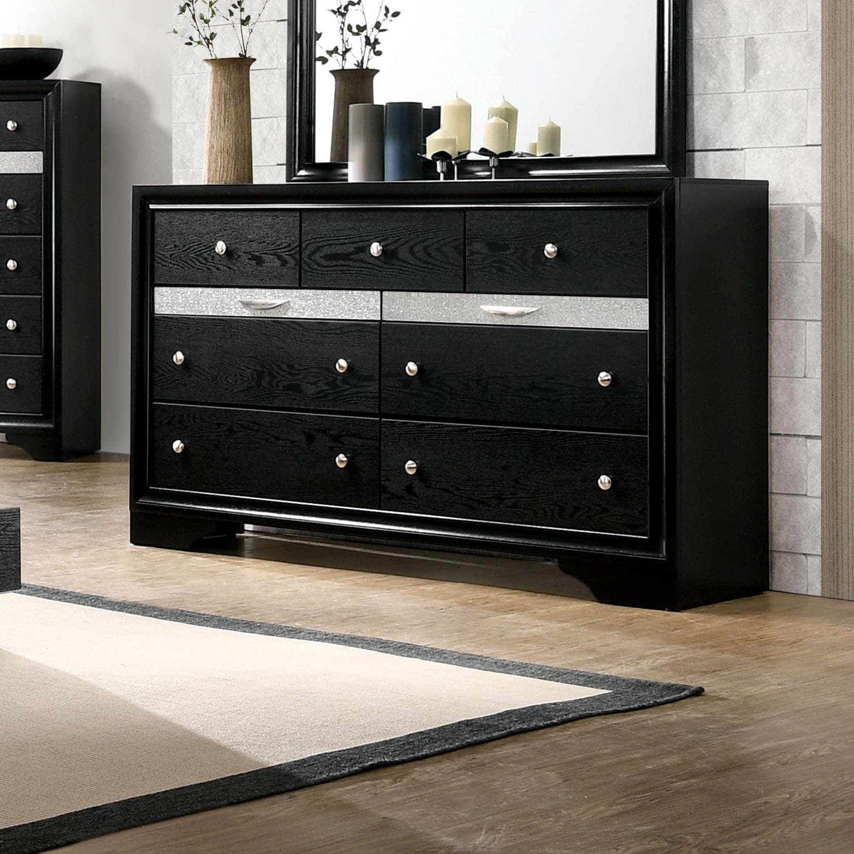 Furniture of America Aoki Contemporary Black 9-drawer Dresser - - 28978102 - Mycitystee