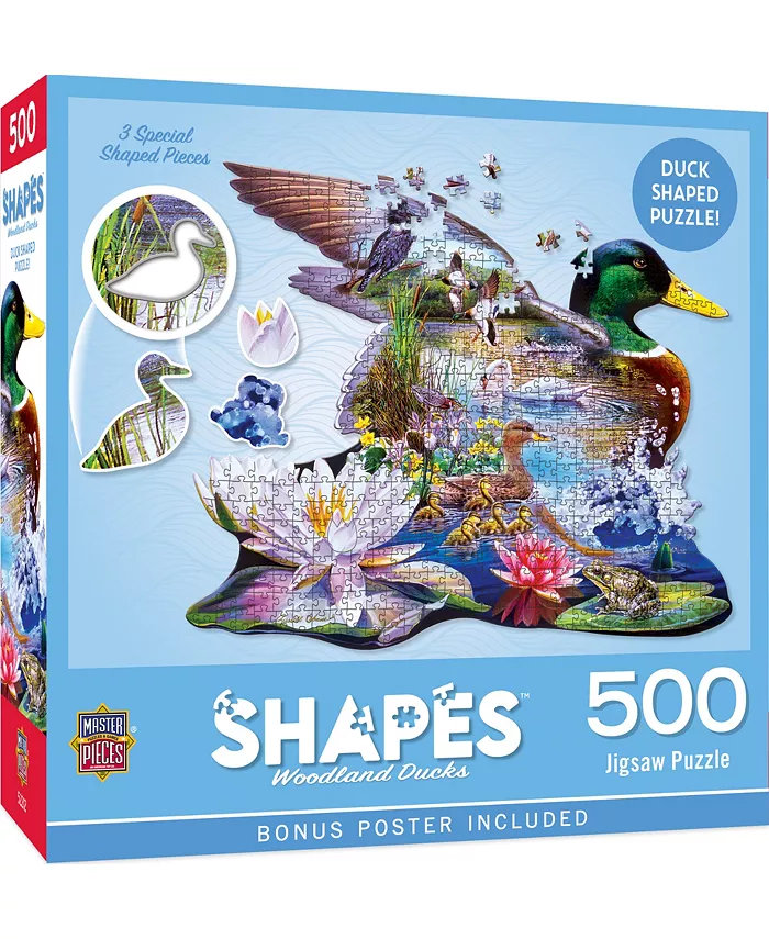 MasterPieces Puzzles Contours Shaped - Woodland Ducks 500 Piece Adult Jigsaw Puzzle - Mycitystee