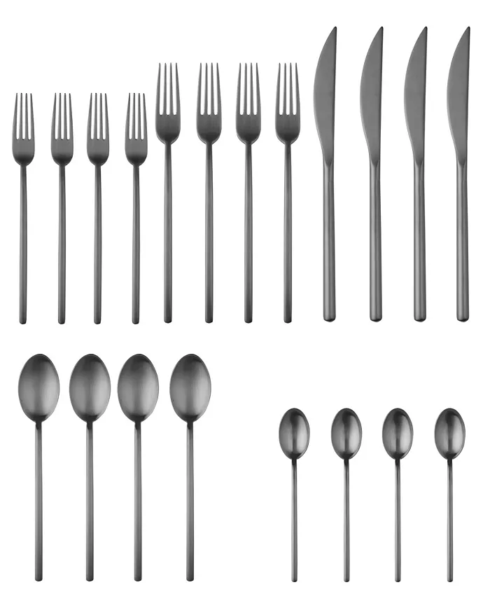 Mepra Due Ice Oro Nero Flatware Set， 20 Piece - Mycitystee