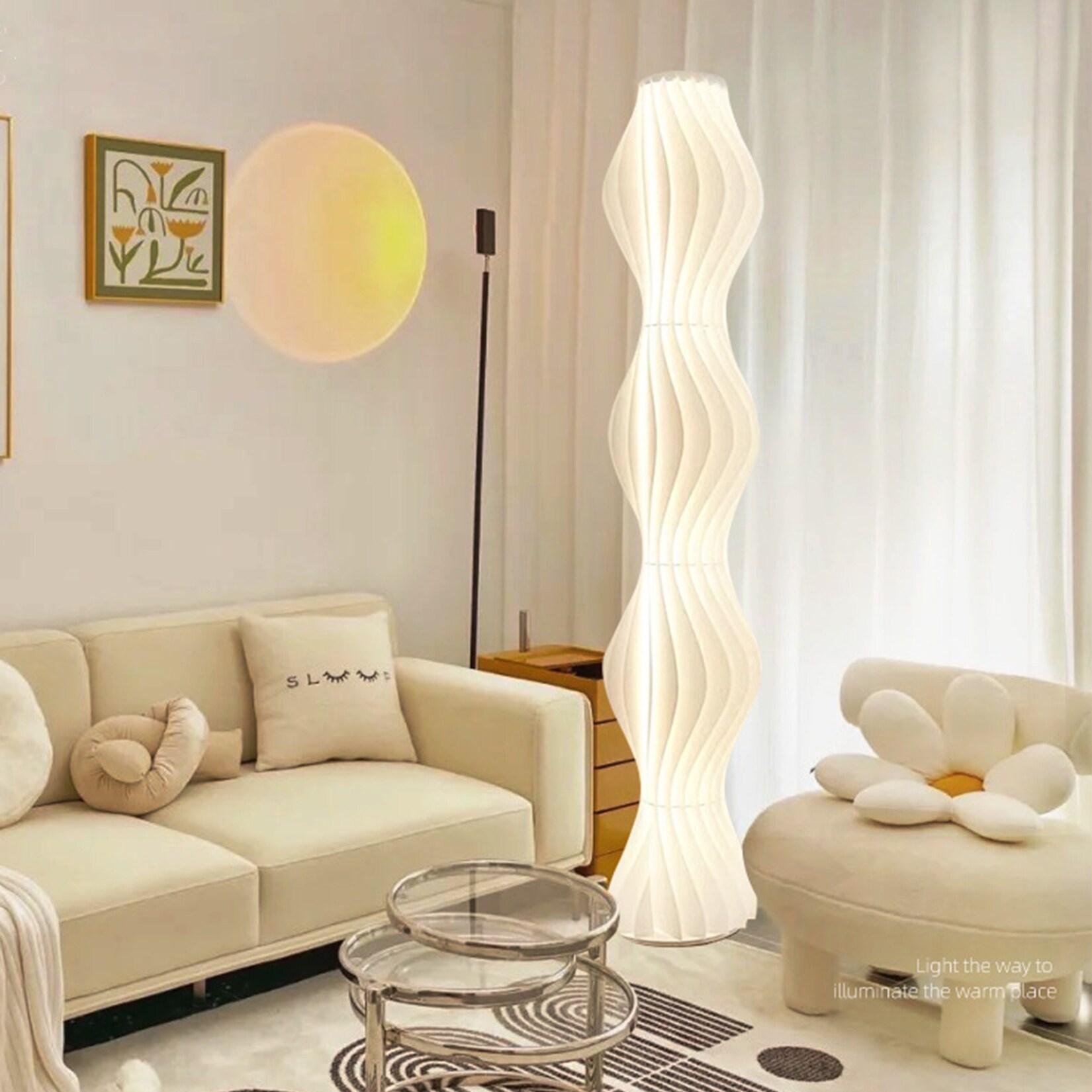 Modern Art Grass Skirts LED Floor Lamps 3 Colors Dimmable Tall Lamp - Mycitystee