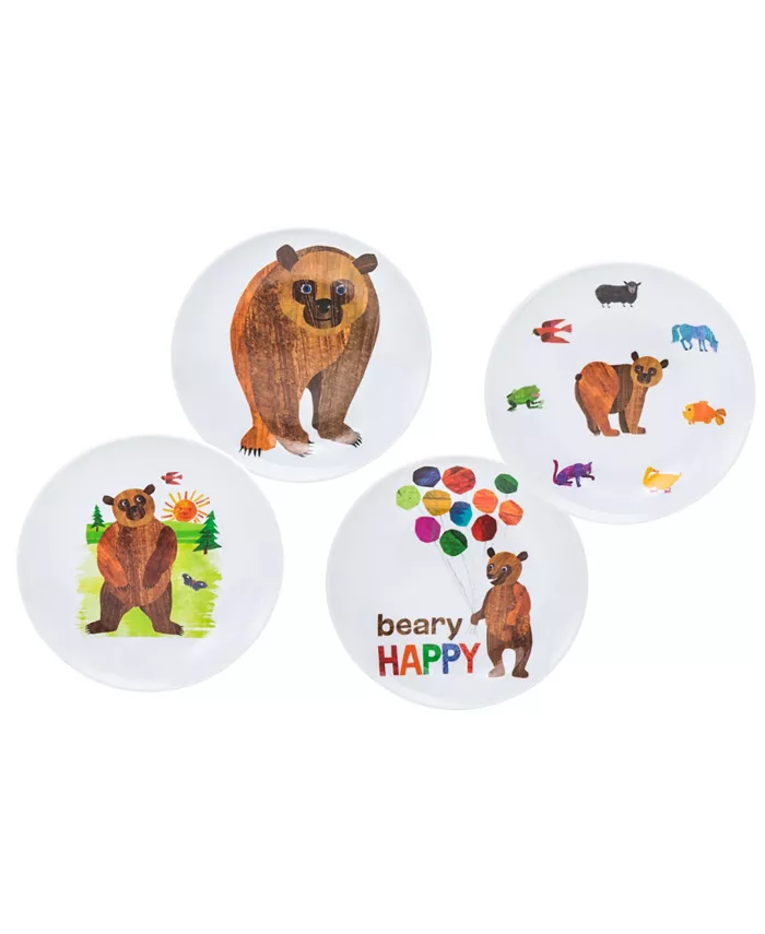 Godinger The World of Eric Carle， Brown Bear Plate， Set of 4 - Mycitystee