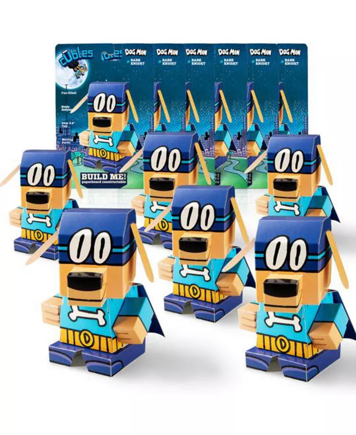 Cubles Dog Man Series 6-Pack Birthday and Education Activities Bark KnightBuild Your Own 3D Product FiguresA Sturdy No Glue No Scissors Activity - Mycitystee