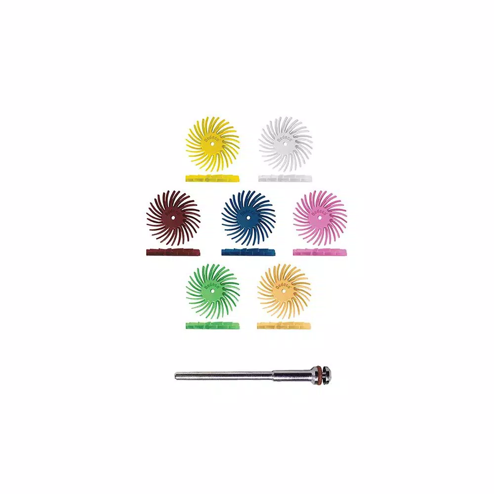 Dedeco Sunburst 7/8 in. Dual Radial Discs and#8211; 1/16 in. Arbor Rotary Cleaning and Polishing Tool Assortment (43-Pieces) and#8211; XDC Depot - Mycitystee