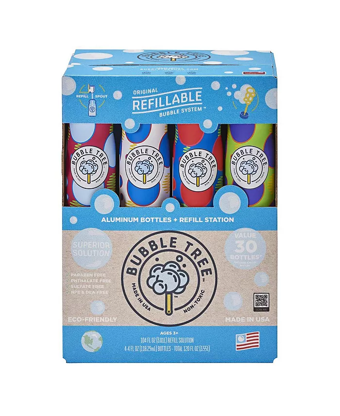 Bubble Tree 3 Liter Refill Bubble System Includes 4 Refillable Bottles - Mycitystee