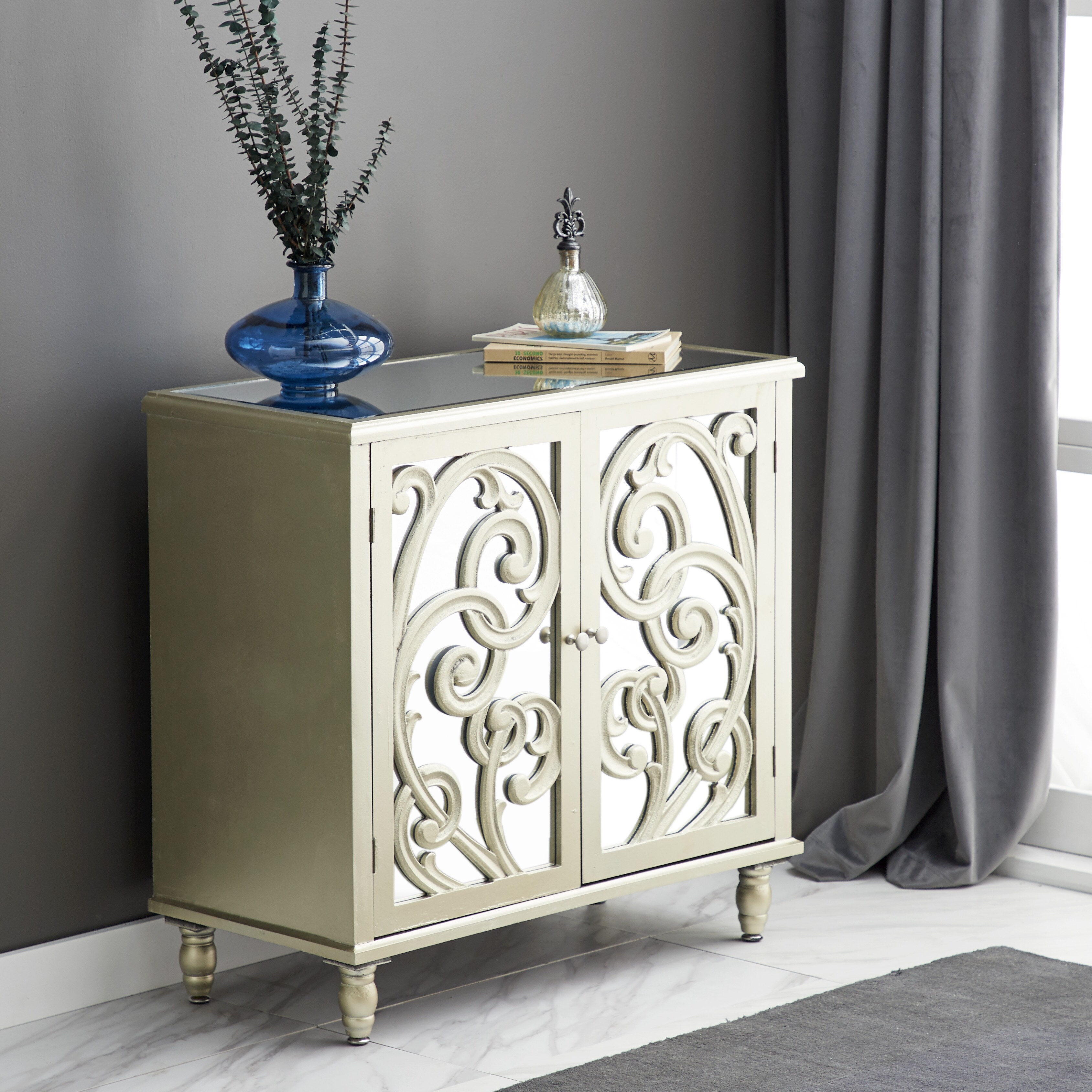 Gold MDF Glam Cabinet 30 x 31 x 15 - - 19529696 - Mycitystee