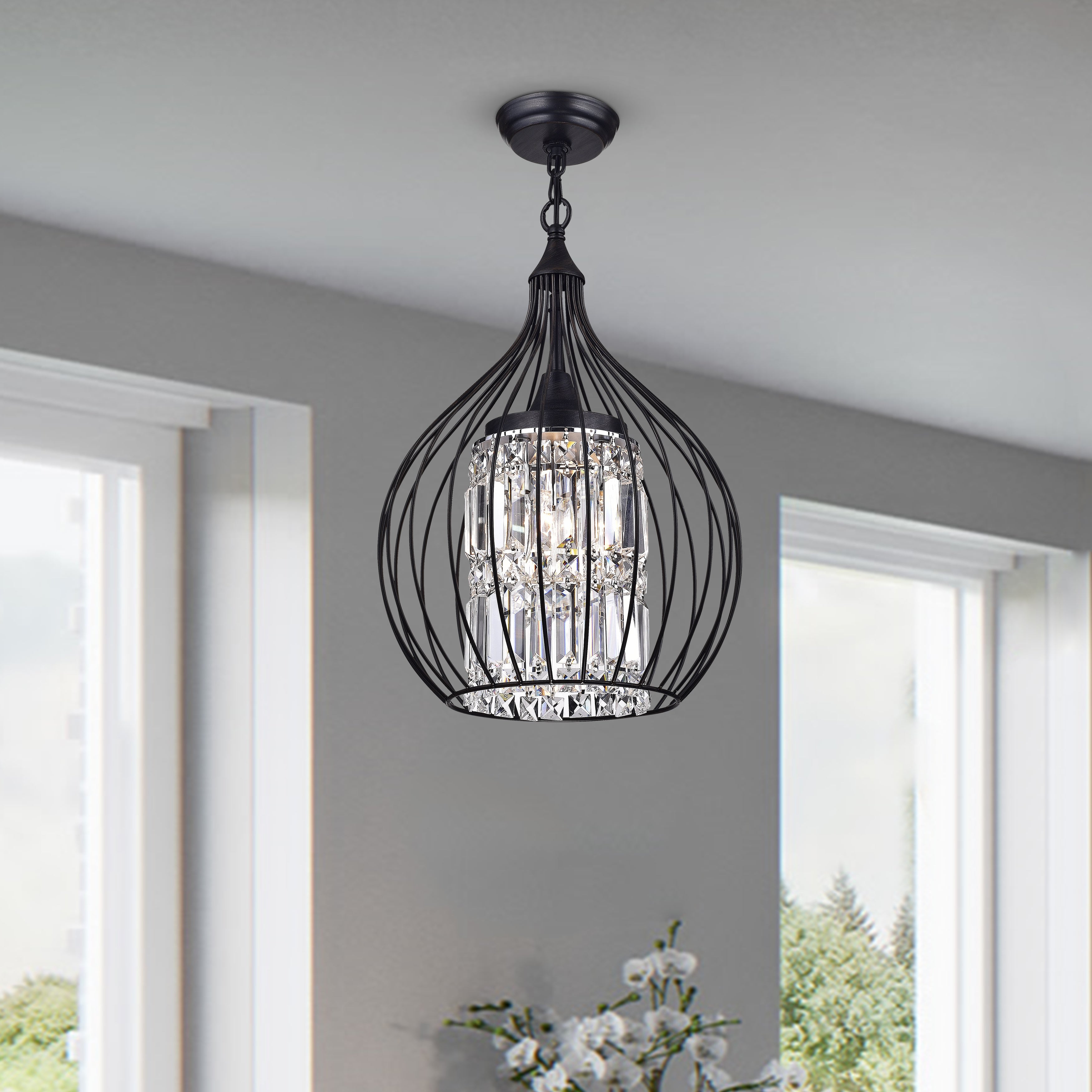 Argo 3-Light Black Semi-Flush Mount - Mycitystee