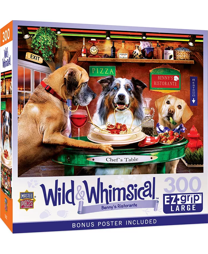 MasterPieces Puzzles Wild Whimsical - Benny's Ristorante 300 Piece Puzzle - Mycitystee