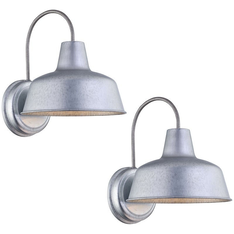 1-Light Outdoor Barn Light With Galvanized finish 2 Pack - 10.54