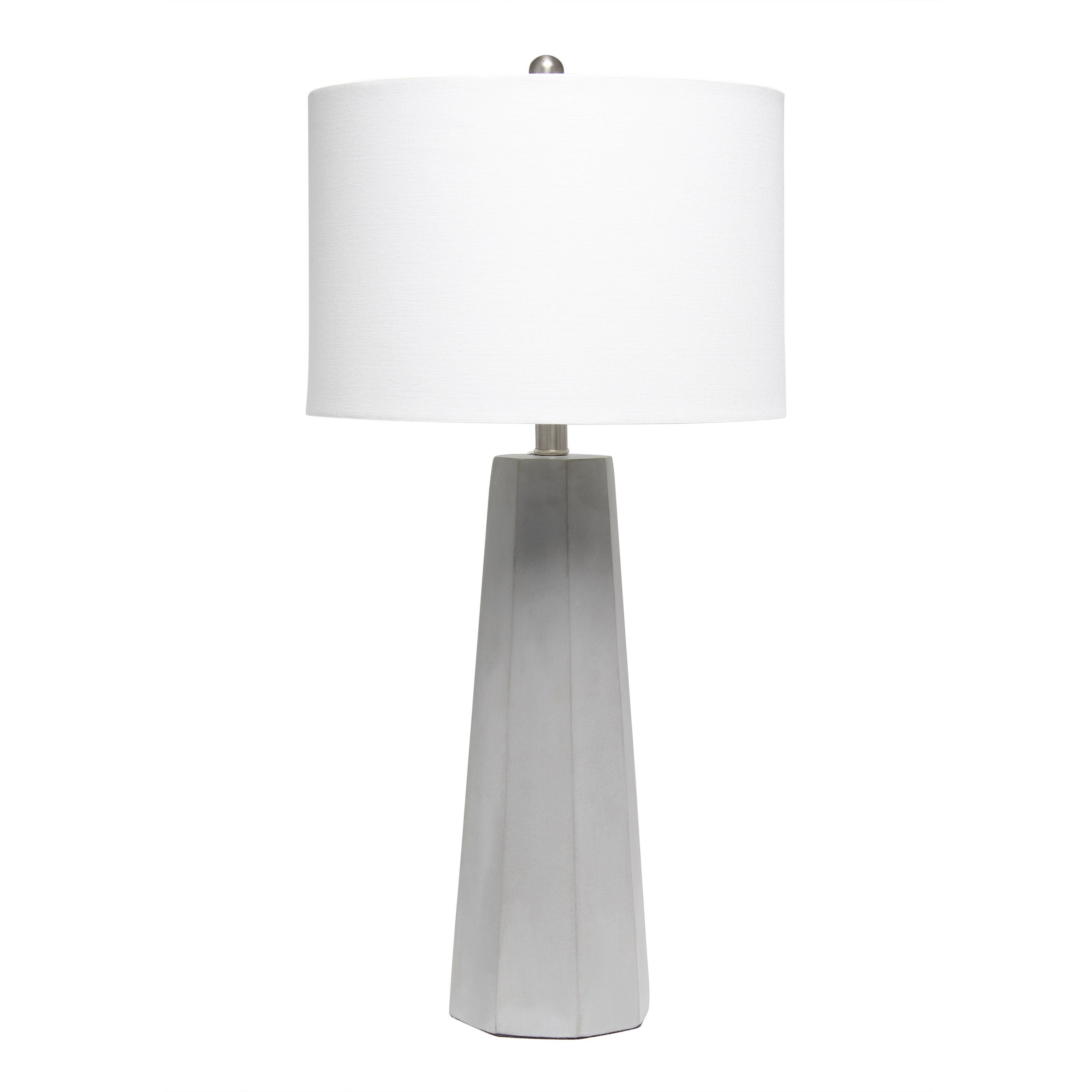 Lalia Home Concrete Pillar Table Lamp with White Fabric Shade - Mycitystee
