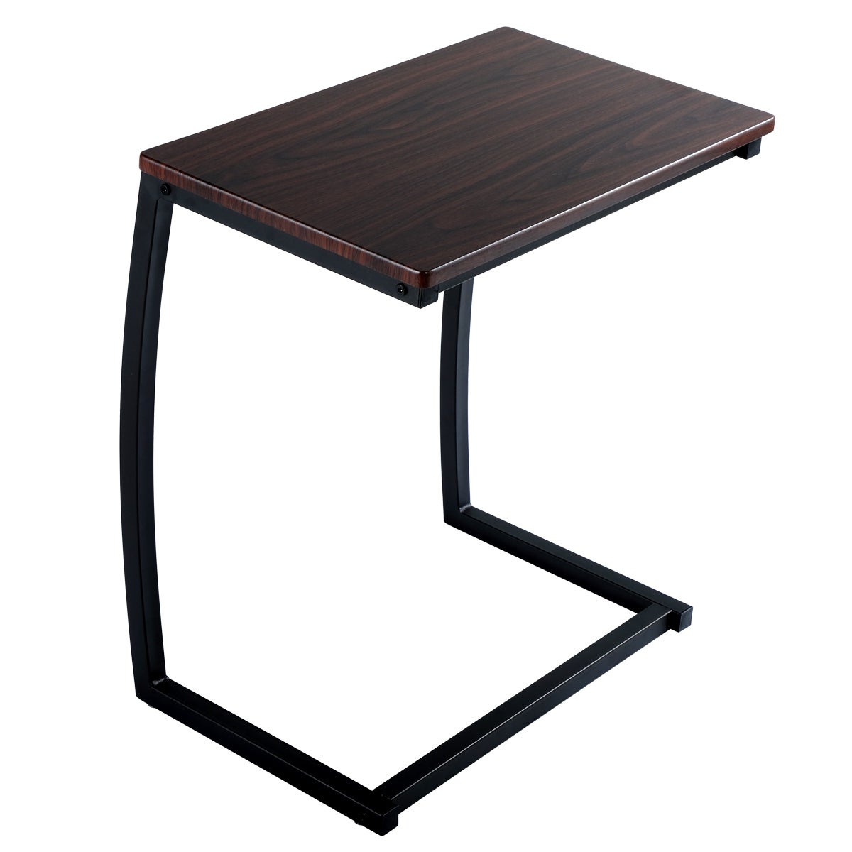 Industrial Sofa Side Table， C Shaped End Table， Portable Bedside Workstation， Laptop Holder with Metal Frame， Small Spaces - Mycitystee