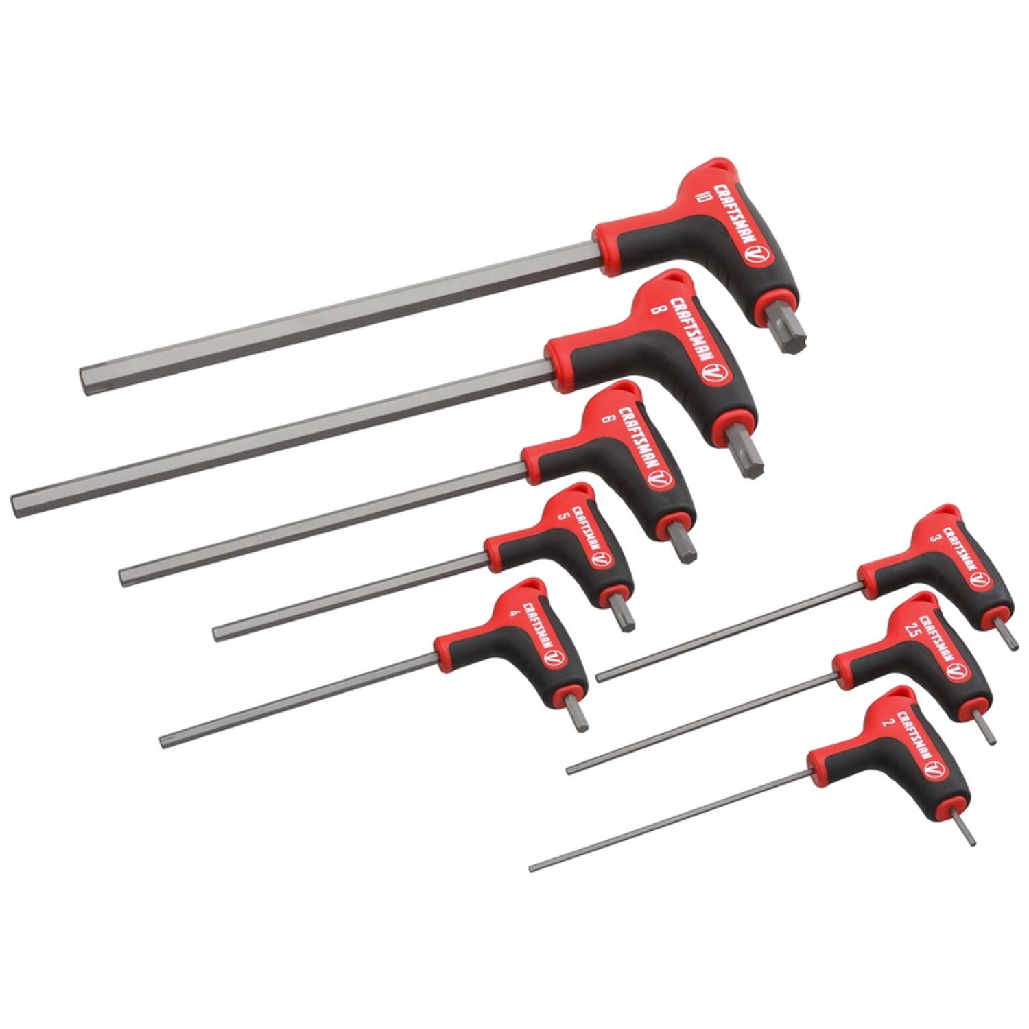 Craftsman V-Series X-Tract Technology Metric T-Handle Hex Key Set 8 pc - Mycitystee