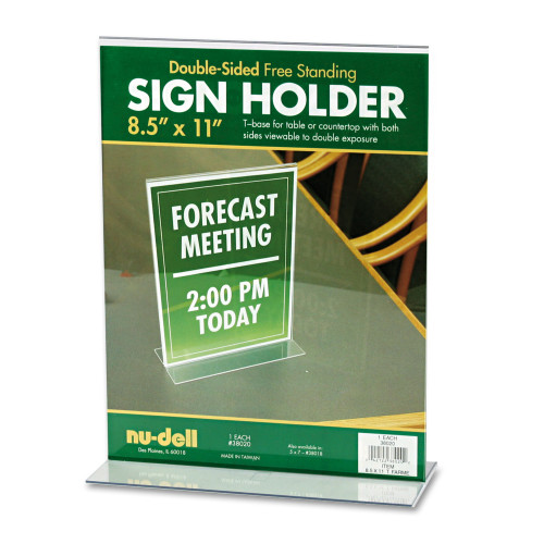 NuDell Acrylic Sign Holder， 8.5 x 11， Clear (38020) - Mycitystee