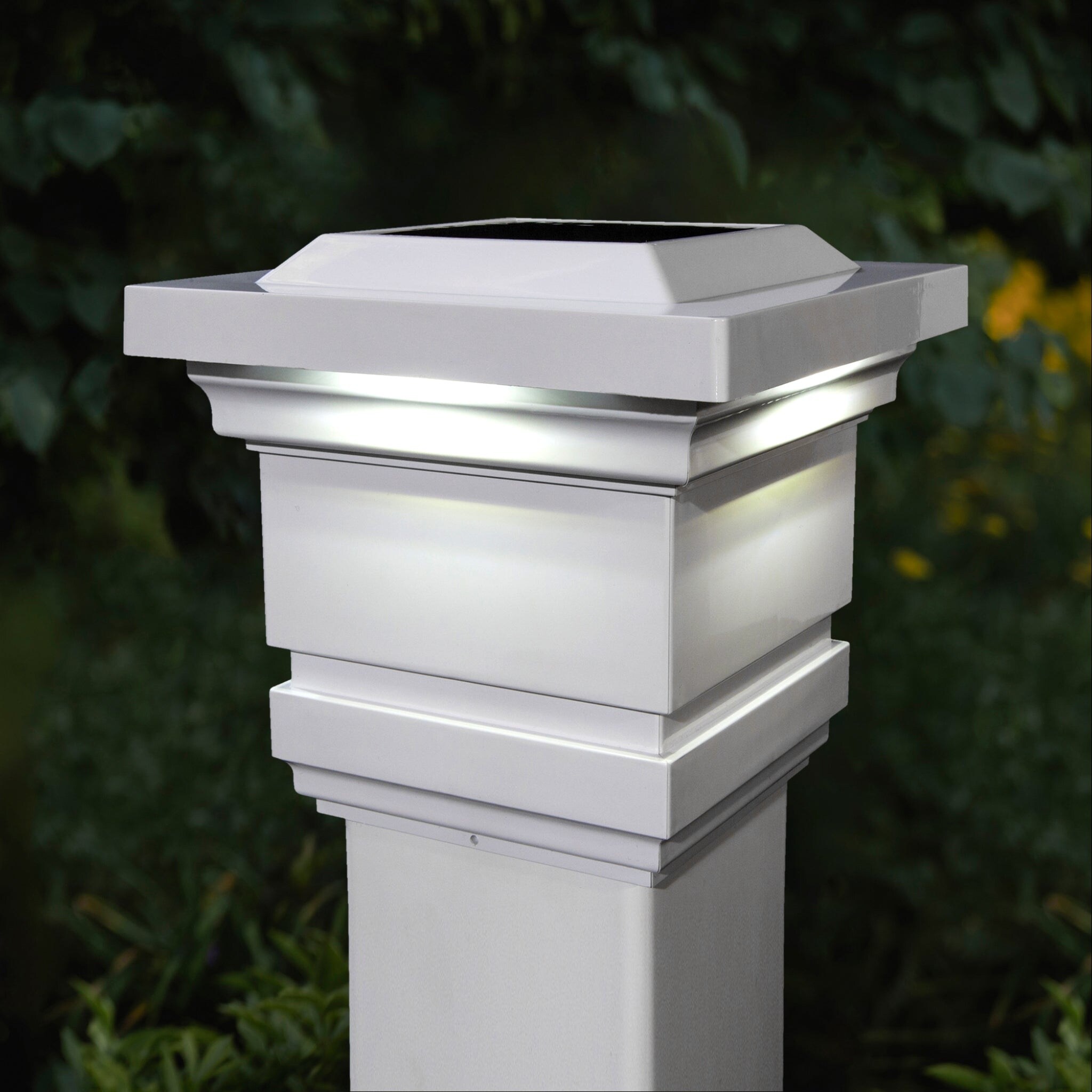 Classy Caps 4x4 White PVC Classy Solar Post Cap (Set of 2) - Mycitystee