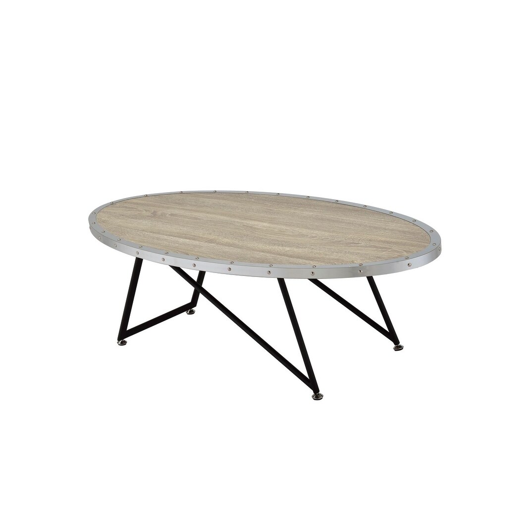 ACME Allis Coffee Table in Weathered Gray Oak - Mycitystee