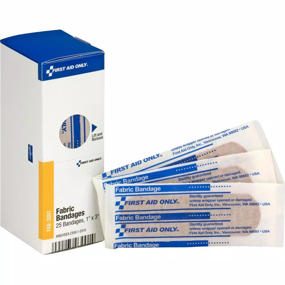 First Aid Only 3 in. Fabric Bandages (25 Per Box) and#8211; XDC Depot - Mycitystee
