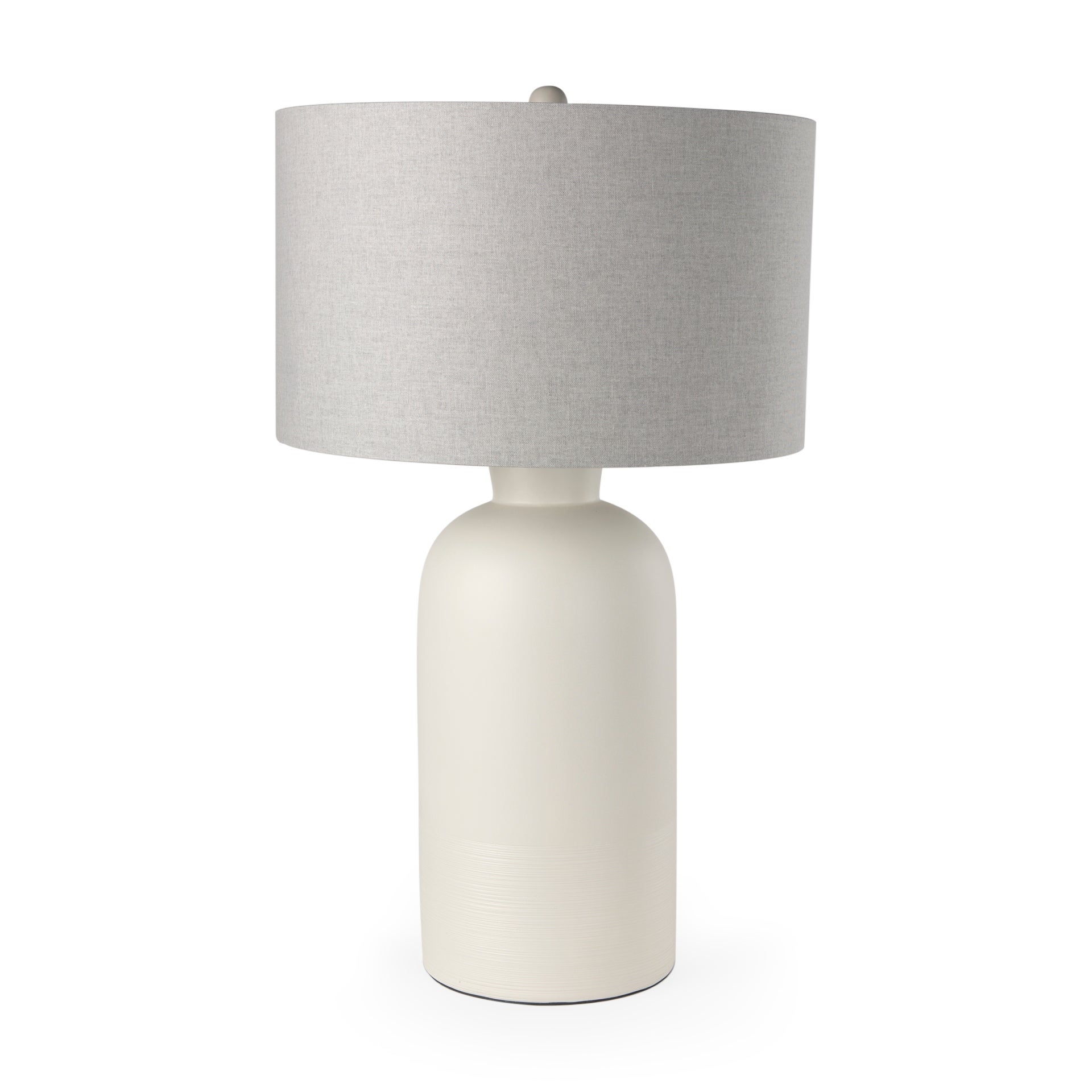 Cato Cream Base w/Grey Shade Table Lamp - Mycitystee
