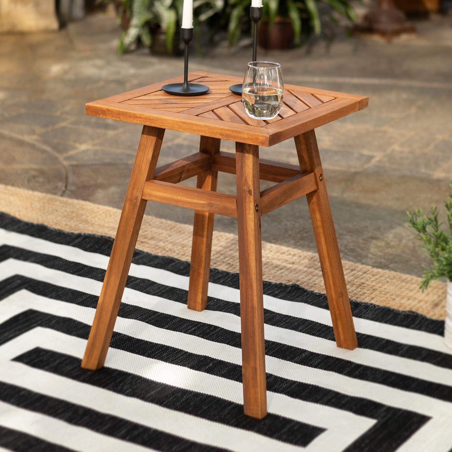 Ultimate Patio Wishlake 18 Inch Square Acacia Patio End Table - Mycitystee