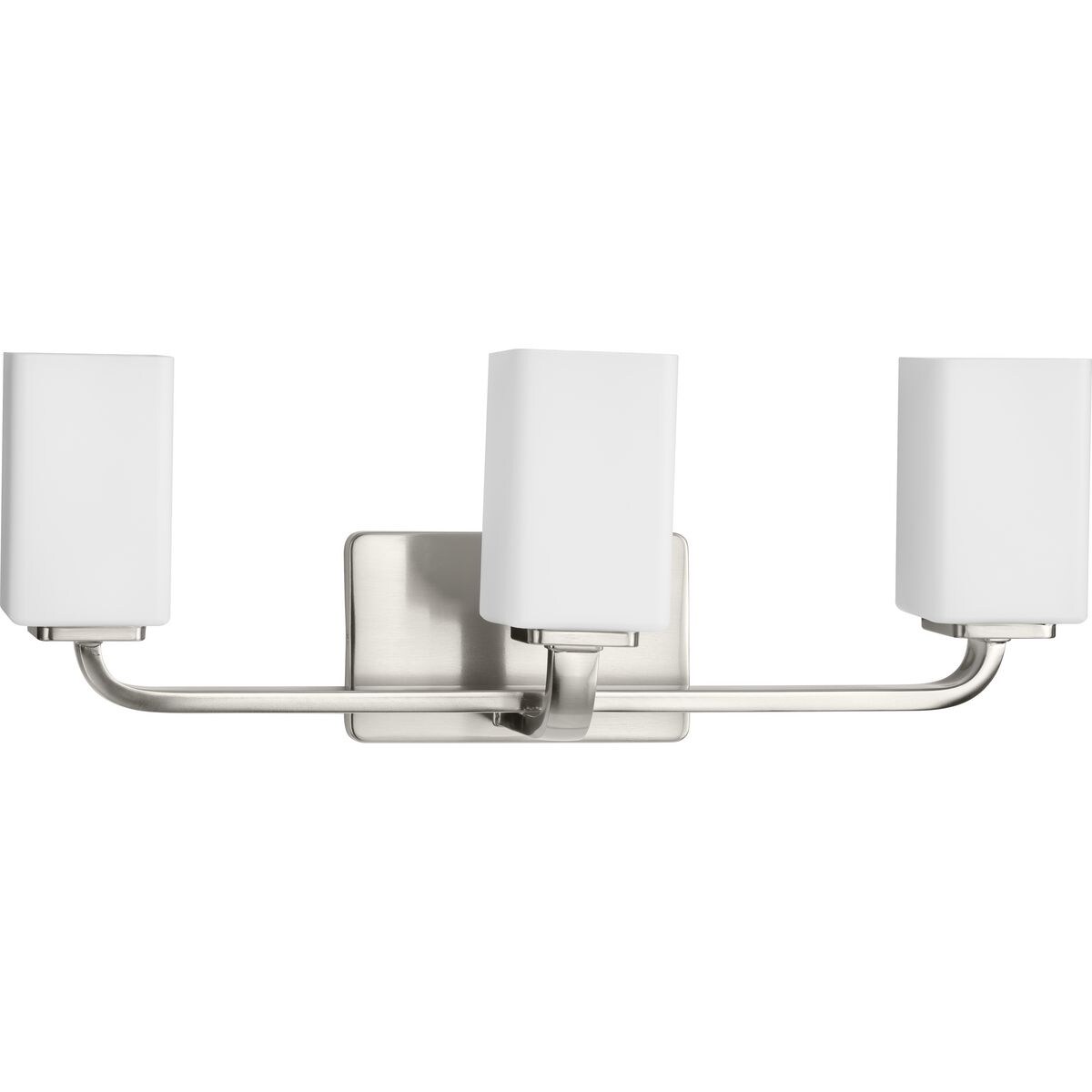 Cowan Collection Three-Light Brushed Nickel Opal Glass Bath Vanity Light - 23.5 in x 7.75 in x 8.5 in - Mycitystee