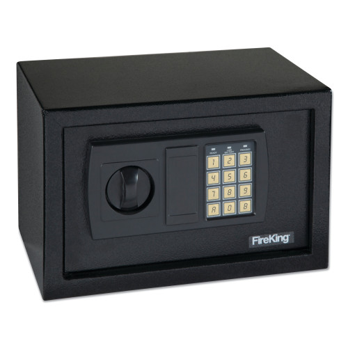 FireKing Small Personal Safe， 0.3 cu ft， 12.19w x 7.56d x 7.88h， Black (HS1207) - Mycitystee