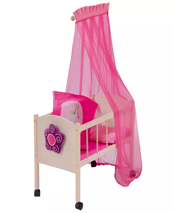 Roba-Kids Doll Canopy Bed Happy Fee with Blanket and Pillow Children's Pretend Play - Mycitystee