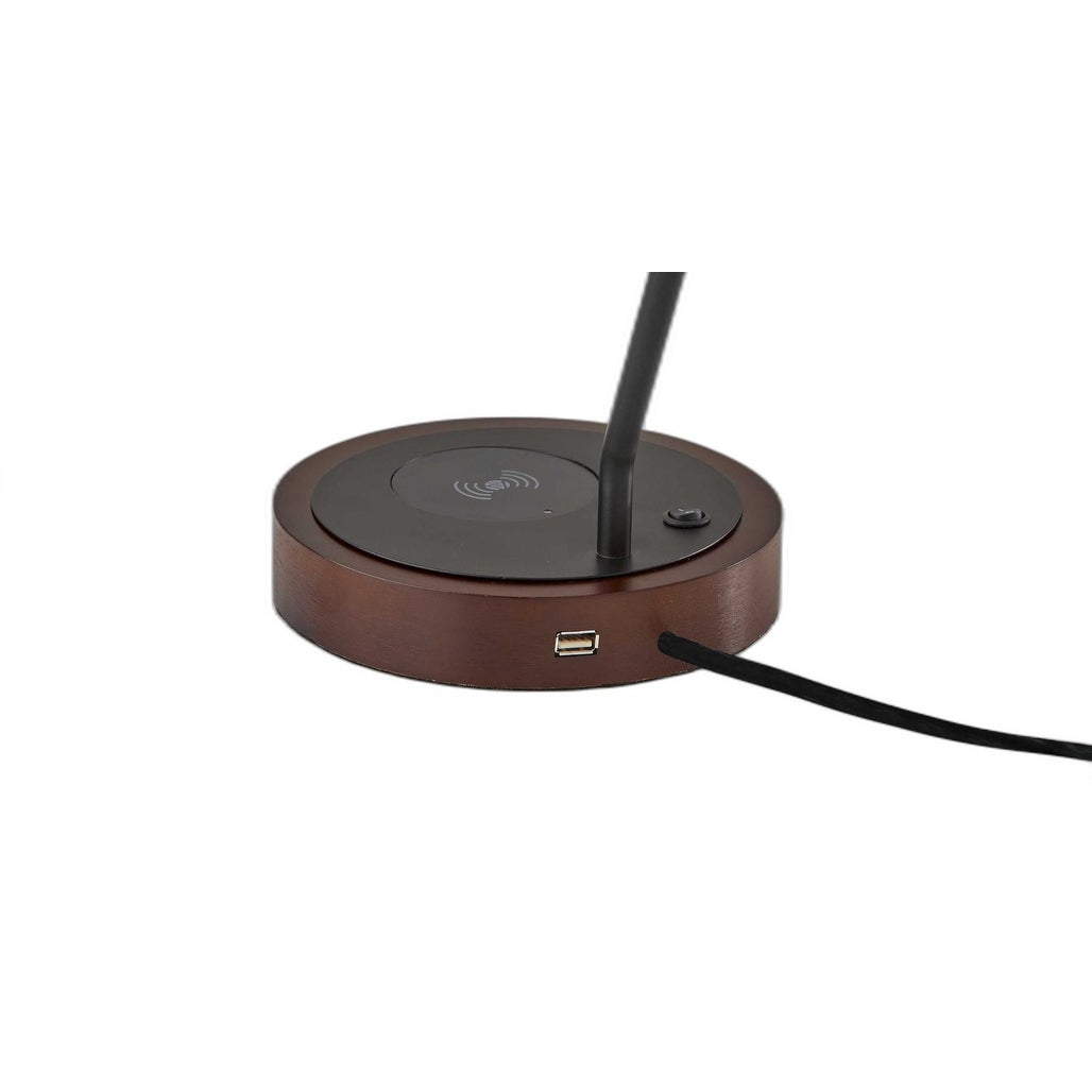 Black Metal Wireless Charging Desk Lamp - 8 x 14 x 21 - Mycitystee
