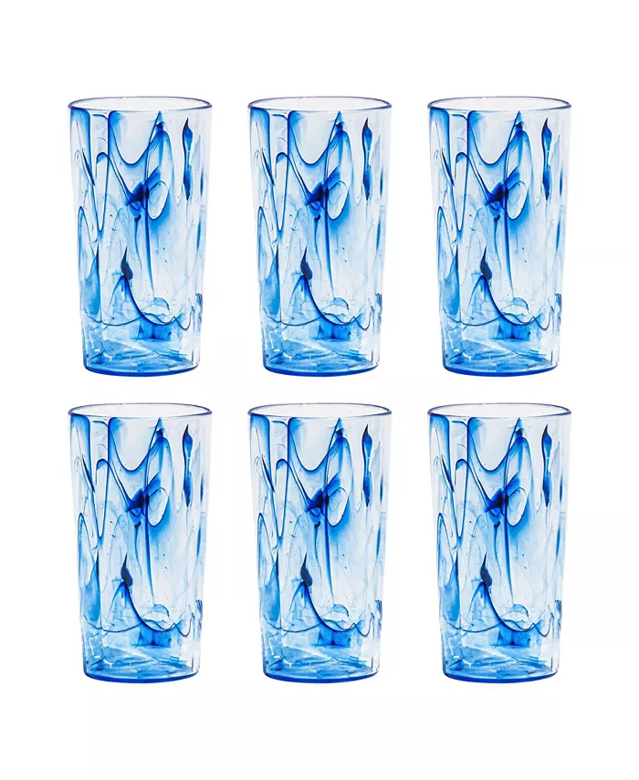 TarHong Aegean Swirl Jumbo 6-Piece Premium Acrylic Glass Set， 23 oz - Mycitystee