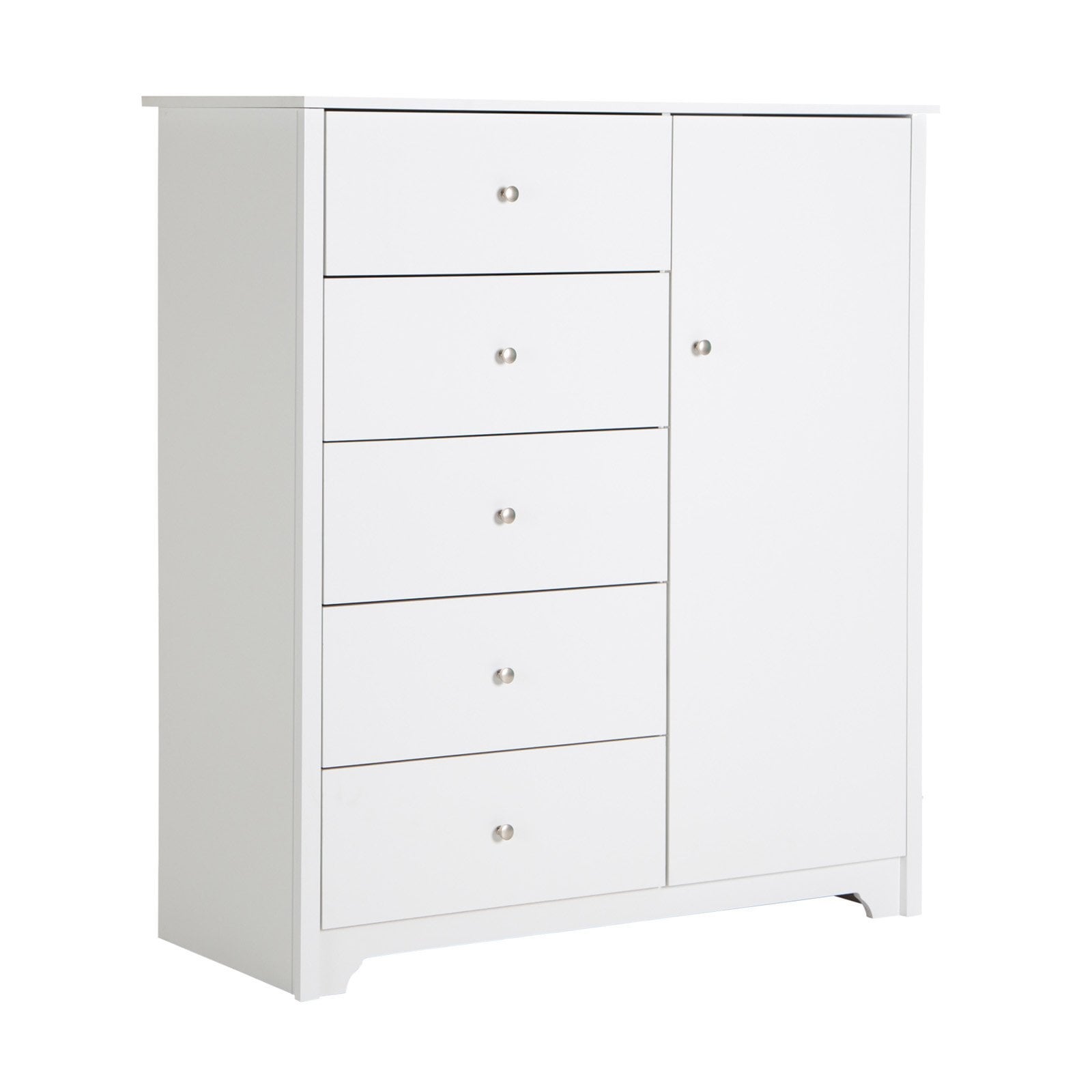 Vito Door Chest with 5 Drawers， White - - 36293827 - Mycitystee