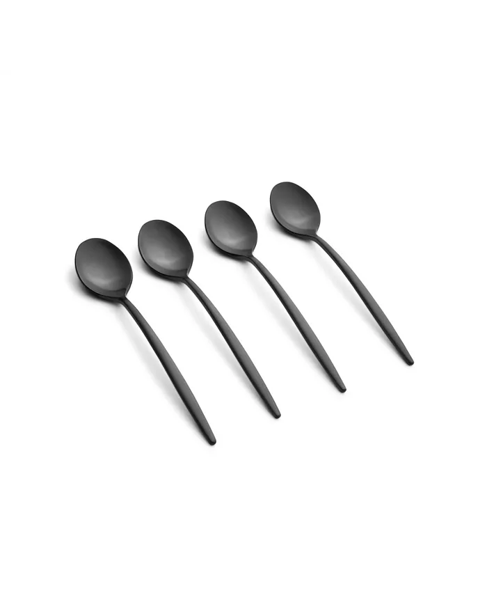 Cambridge Silversmiths Gaze Black Satin Demi Spoon Set， 4 Piece - Mycitystee