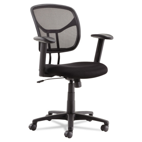 OIF Swivel/Tilt Mesh Task Chair with Adjustable Arms， Supports Up to 250 lb， 17.72