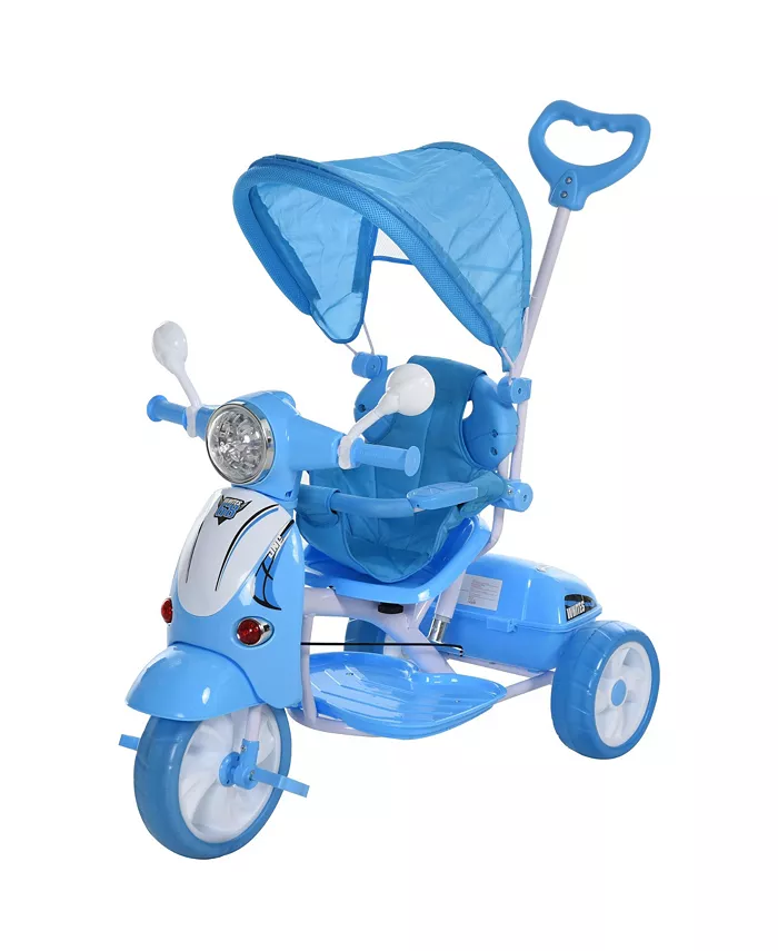 Qaba Kids Outdoor Tricycle 3 Foldable bike for 18 Months to 6 Yrs Old， Blue - Mycitystee
