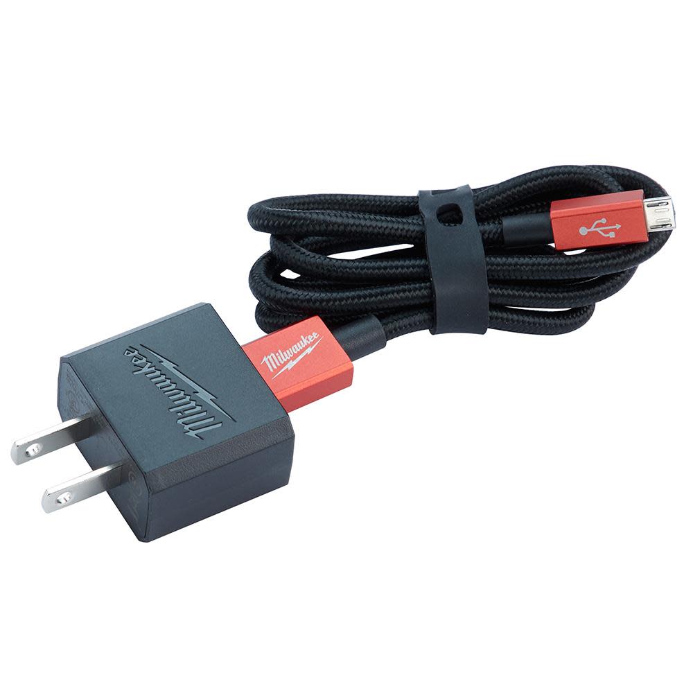 Milwaukee 3ft Micro-USB Cable and 2.1A Wall Charger 48-59-1202 from Milwaukee - Mycitystee
