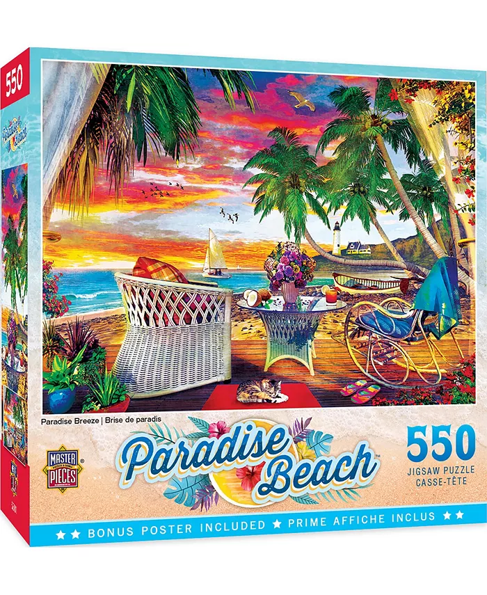 MasterPieces Puzzles Paradise Beach - Paradise Breeze 550 Piece Jigsaw Puzzle - Mycitystee