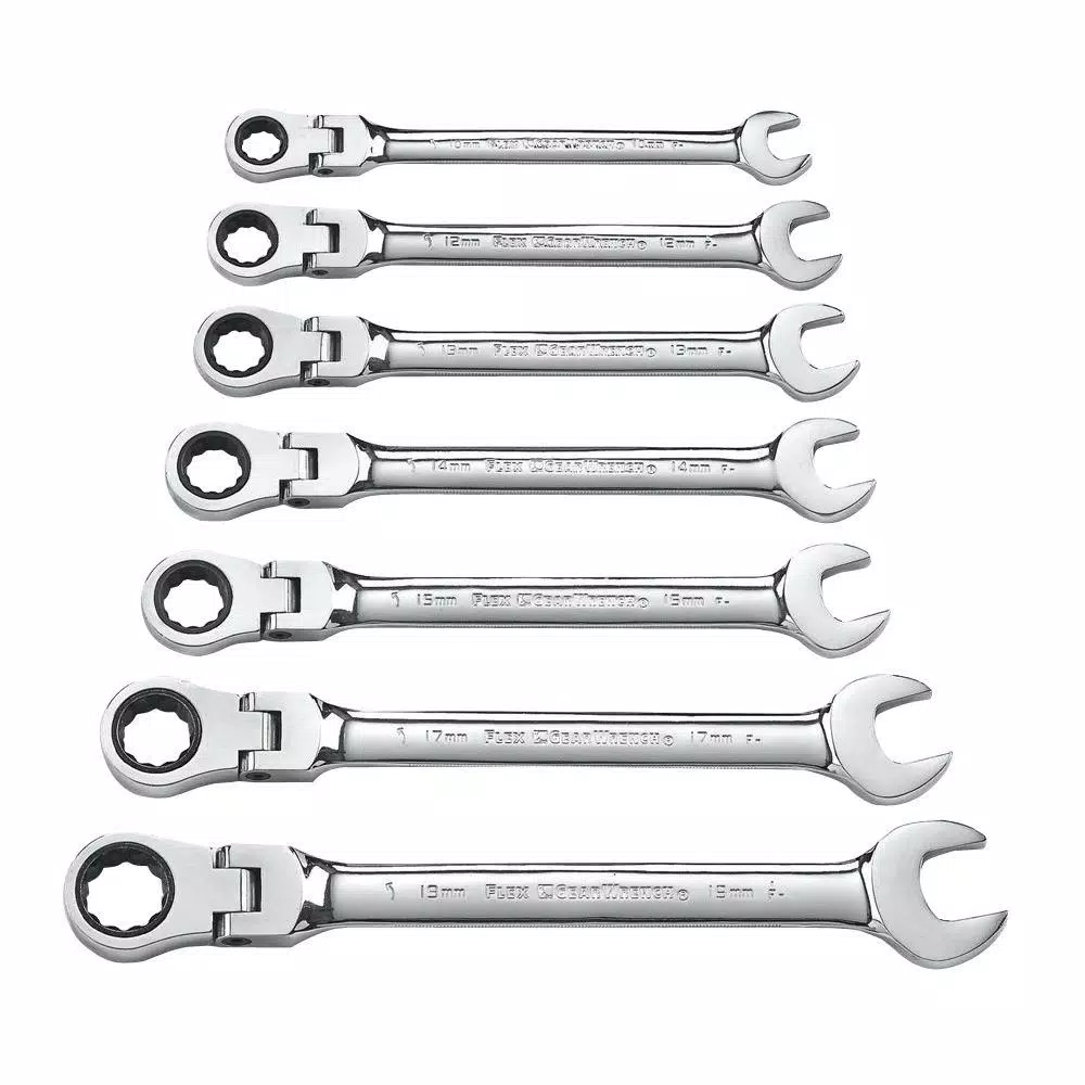 GEARWRENCH 12-Point Metric Flex Head Ratcheting Combination Wrench Set (7-Piece) and#8211; XDC Depot - Mycitystee