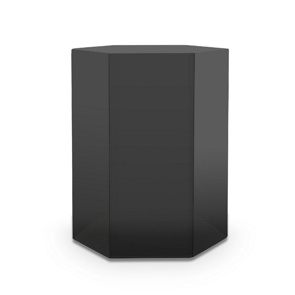 Cid Keli 17 Inch Modular End Table， Glossy， Black - 12.5L x 14.5W x 17.25H in inches - Mycitystee