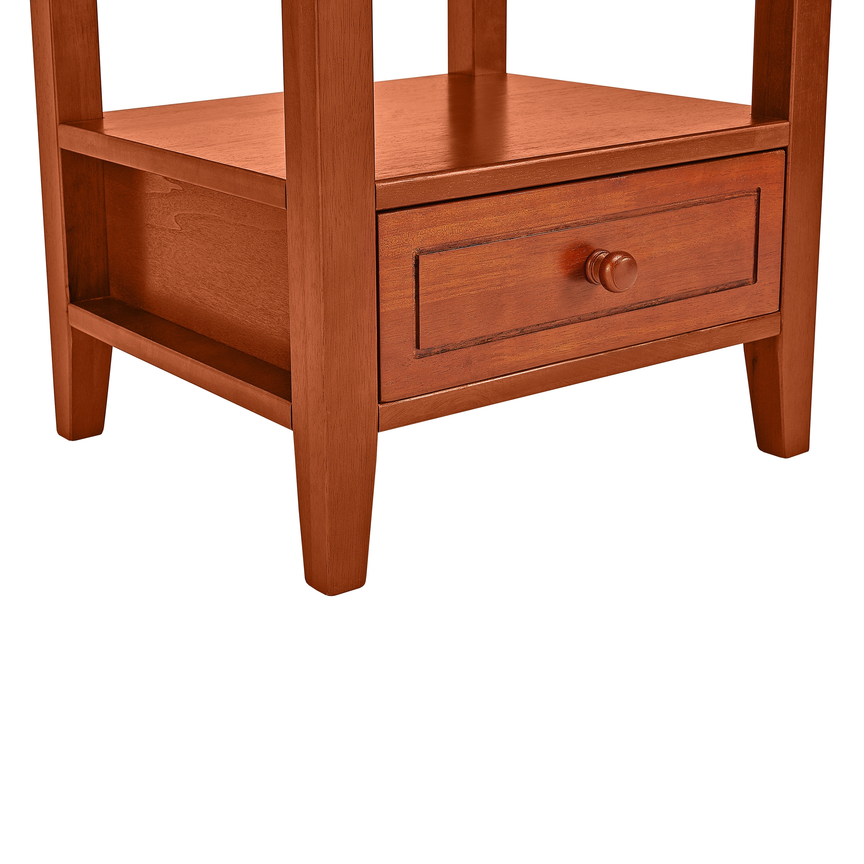 20 Inch Handcrafted Side End Table with Shelf and Drawer - Mycitystee